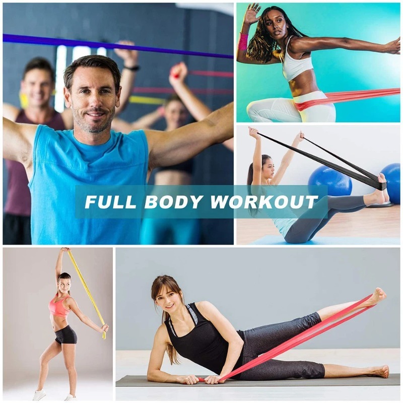 Natural Latex Resistance Bands - Home Gym Routine review and price
